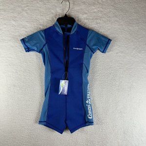 Cressi Swimsuit in‎ Neoprene Kids Large Blue/Azure Short-Sleeve One-Piece 6924